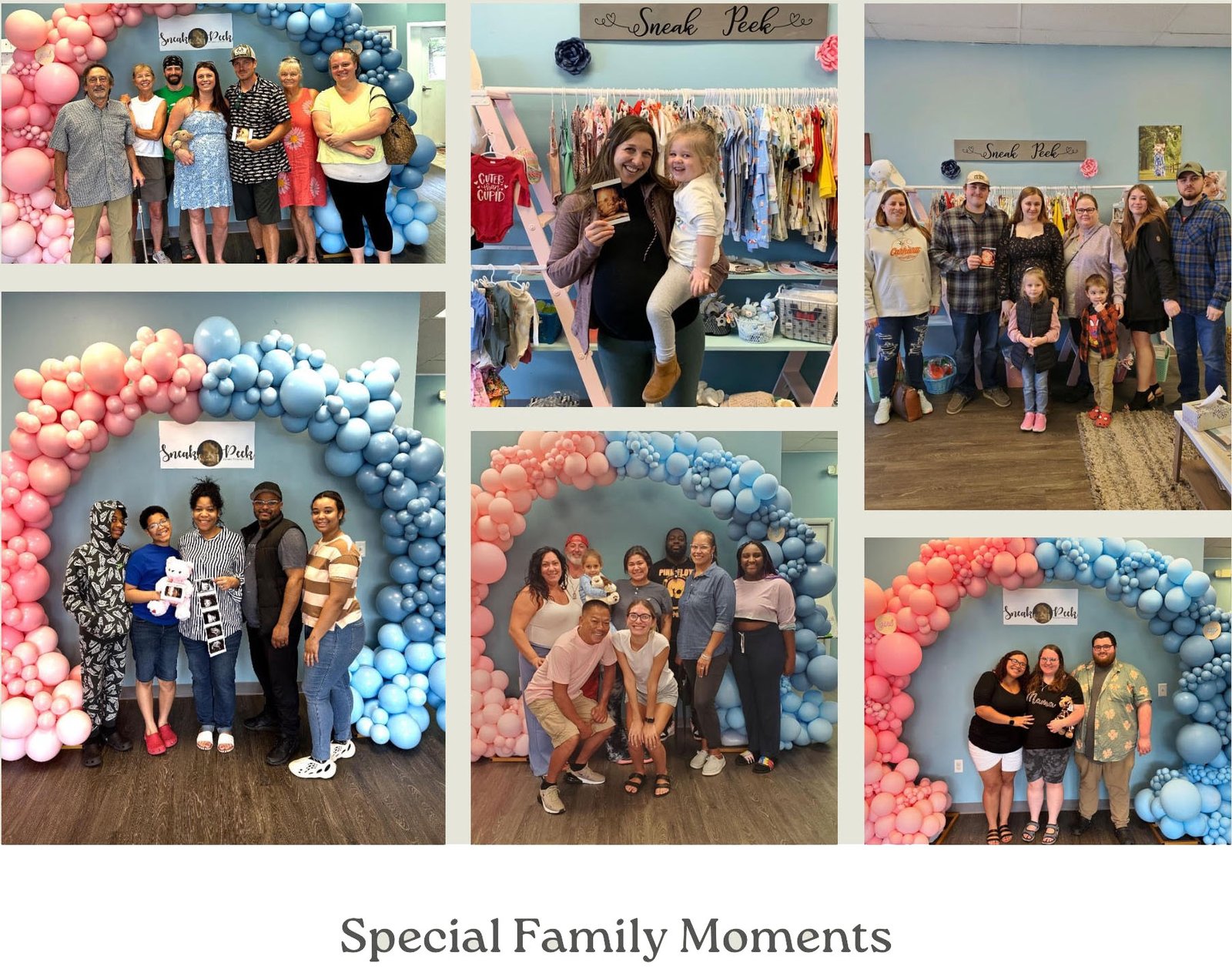 homepage collage of multiple photos of families